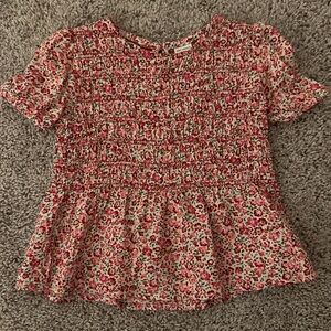 Carter's Red and White Floral Top